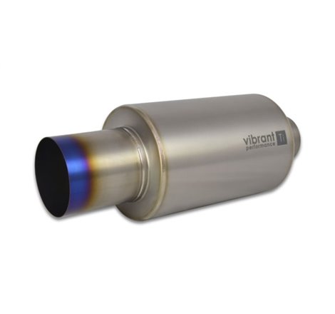 Vibrant Titanium Muffler w/Straight Cut Burnt Tip 2.5in. Inlet / 2.5in. Outlet
