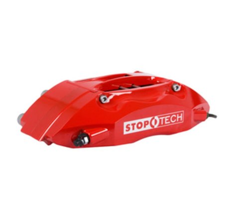 StopTech BBK 05-08 Audi A4 Quattro Front w/ Red ST-40 Calipers Slotted 332x32mm Rotors Pads and S