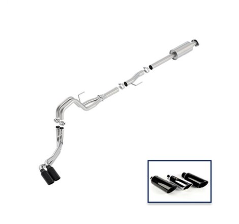 Ford Racing 15-18 F-150 5.0L Cat-Back Extreme Exhaust System Side Exit w/ Black Chrome Tips