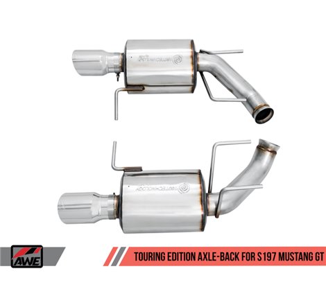 AWE Tuning S197 Mustang GT Axle-back Exhaust - Touring Edition (Chrome Silver Tips)