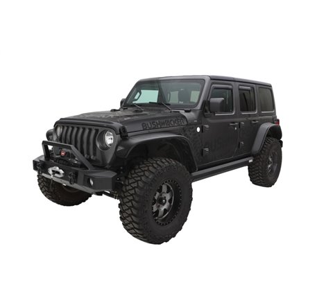 Bushwacker 2018+ Jeep Wrangler (JL) Unlimited Flat Style Flares 4pc - Black