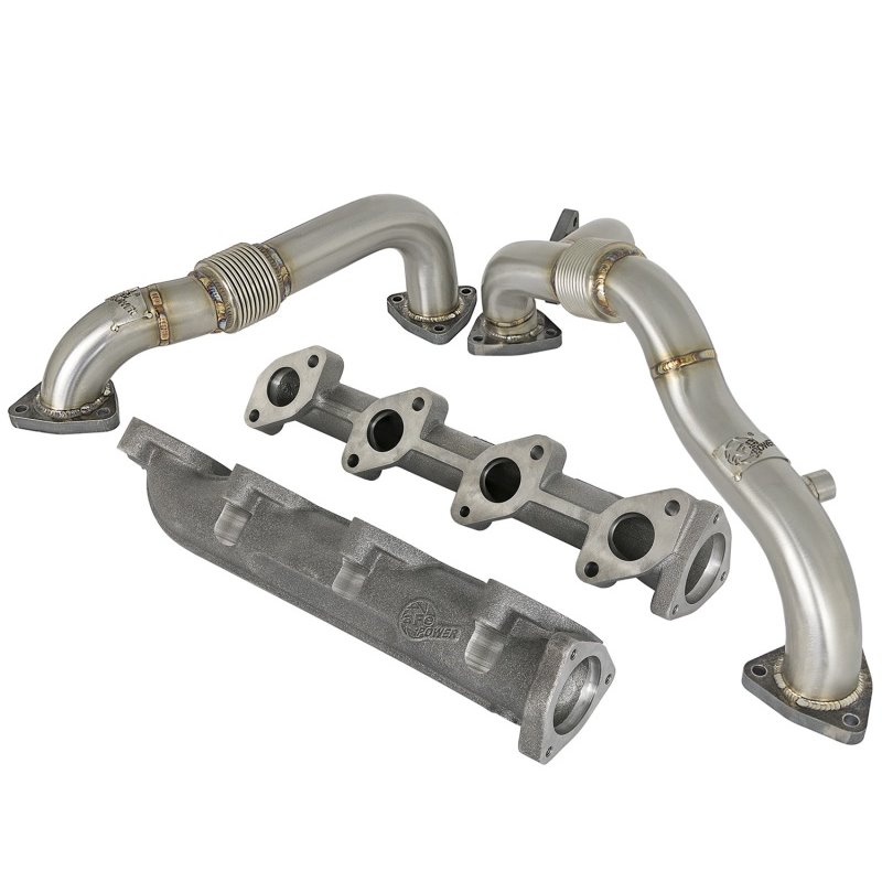 aFe Twisted Steel Power Package Up-Pipes / Manifold 08-10 Ford Diesel Trucks V8 6.4L (td)
