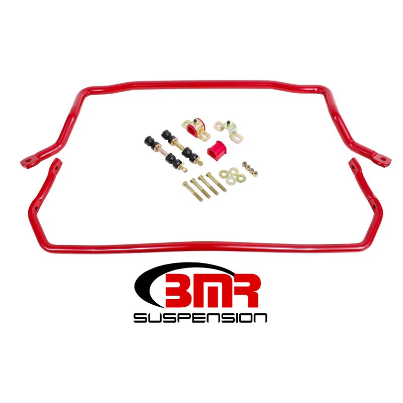 BMR 78-87 G-Body Front & Rear Sway Bar Kit w/ Bushings - Red