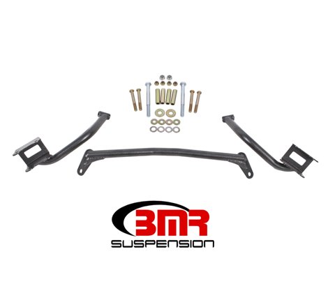 BMR 79-04 Fox Mustang Tubular Style Upper Torque Box Reinforcement Plates - Black Hammertone