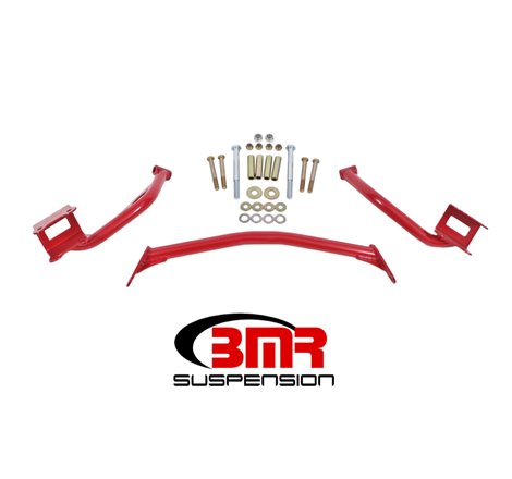 BMR 79-04 Fox Mustang Tubular Style Upper Torque Box Reinforcement Plates - Red