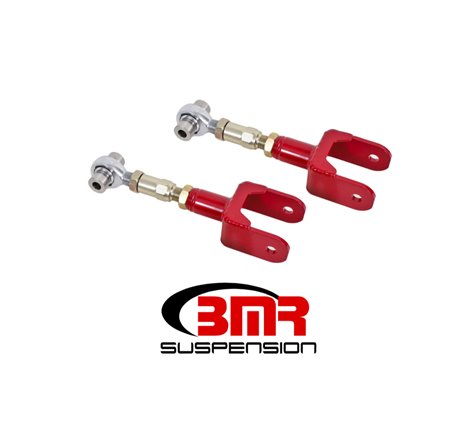 BMR 79-04 Fox Mustang Upper Control Arms On-Car Adj. Rod Ends - Red
