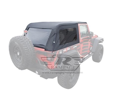 Rampage 2007-2018 Jeep Wrangler(JK) Frameless Soft Top Kit - Black Diamond