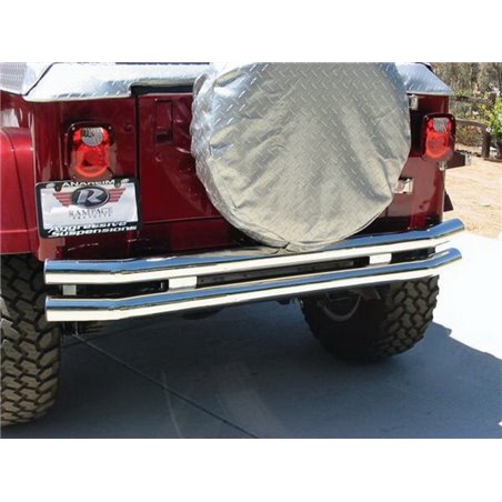 Rampage 1976-1983 Jeep CJ5 Double Tube Rear Bumper - Stainless