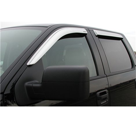 Stampede 2004-2014 Ford F-150 Extended Cab Pickup Tape-Onz Sidewind Deflector 4pc - Chrome