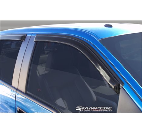Stampede 2009-2014 Ford F-150 Crew Cab Pickup Tape-Onz Sidewind Deflector 4pc - Smoke