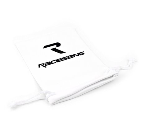 Raceseng Shift Knob Cover (Thermal Bag) - White Microfiber w/Black Logo