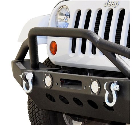 DV8 Offroad 07-18 Jeep Wrangler JK/JL FS-8 Mid Length Steel Front Bumper w/ LED Lights