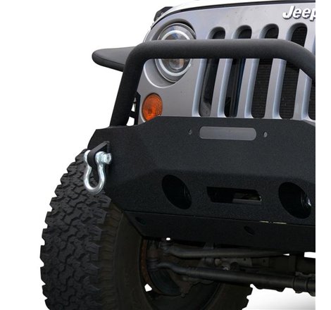DV8 Offroad 07-18 Jeep Wrangler JK FS-16 Steel Stubby Front Bumper w/ Fog Lights