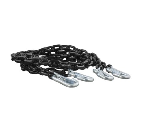 Curt 65in Safety Chains w/2 Snap Hooks Each (5000lbs Vinyl-Coated 2-Pack)