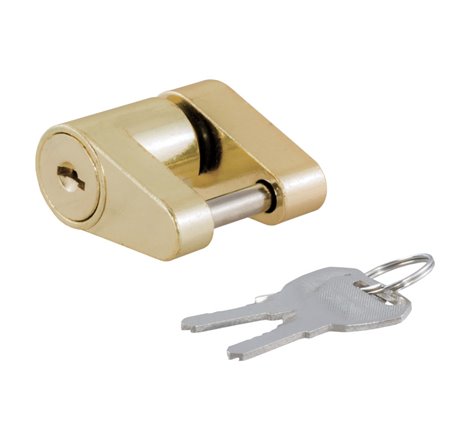 Curt Coupler Lock (1/4in Pin 3/4in Latch Span Padlock Brass-Plated)