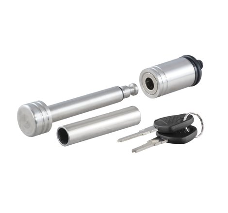 Curt 1/2in Hitch Lock w/5/8in Adapter (1-1/4in or 2in Receiver Barbell Stainless)