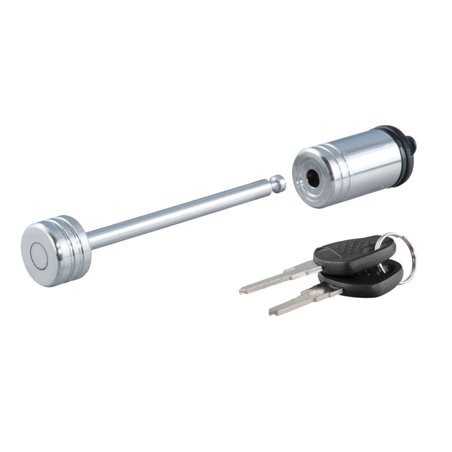 Curt Coupler Lock (1/4in Pin 3-3/8in Latch Span Barbell Chrome)