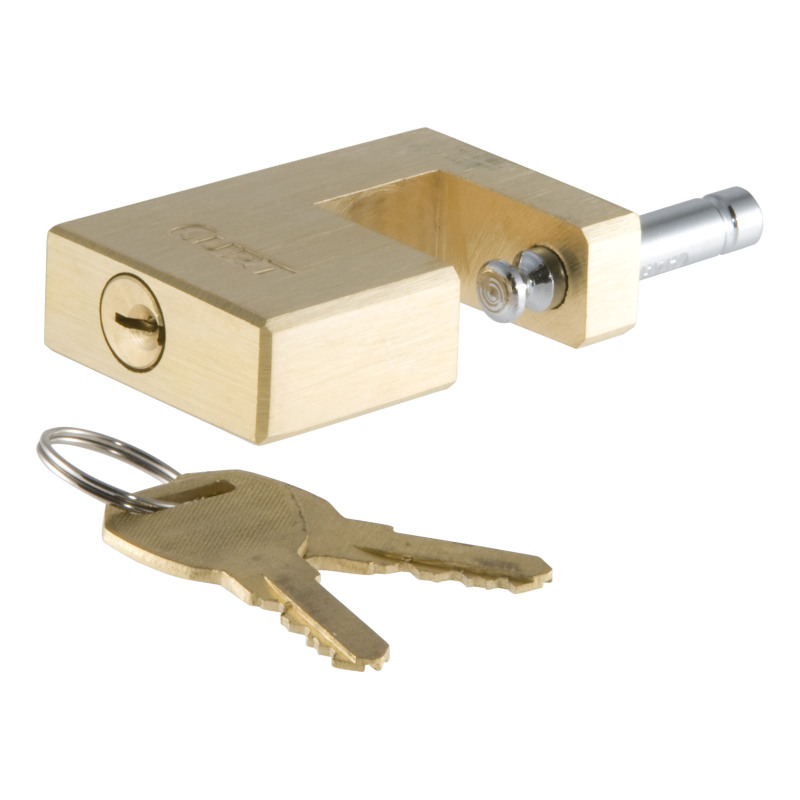 Curt Coupler Lock (1/4in Pin 3/4in Latch Span Padlock Solid Brass)