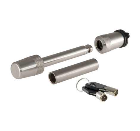 Curt 1/2in Hitch Lock w/5/8in Adapter (1-1/4in or 2in Receiver Barbell Stainless)