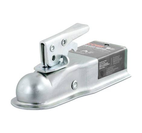Curt 1-7/8in Straight-Tongue Coupler w/Posi-Lock (2-1/2in Channel 2000lbs Zinc)