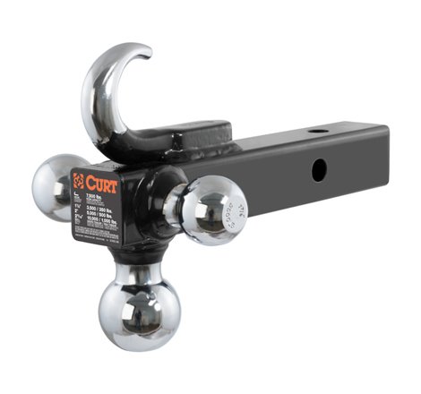 Curt Multi-Ball Mount w/Hook (2in Solid Shank 1-7/8in 2in & 2-5/16in Chrome Balls)