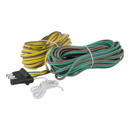 Curt 4-Way Flat Connector Plug w/20ft Wires (Trailer Side Packaged)