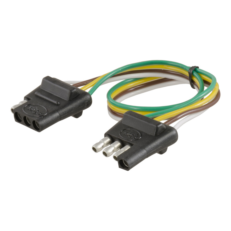 Curt 4-Way Flat Connector Plug & Socket w/12in Wires