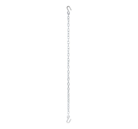 Curt 48in Safety Chain w/2 S-Hooks (2000lbs Clear Zinc Packaged)