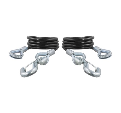 Curt 43-7/8in Safety Cables w/2 Snap Hooks (3500lbs Vinyl-Coated 2-Pack)