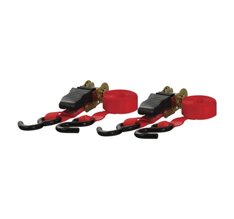 Curt 10ft Red Cargo Straps w/S-Hooks (500lbs 2-Pack)
