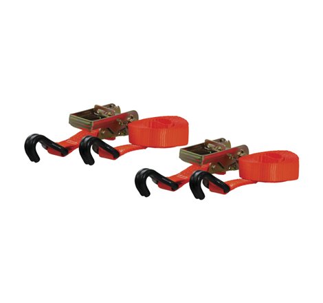 Curt 16ft Orange Cargo Straps w/J-Hooks (1100lbs 2-Pack)