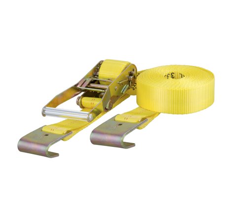 Curt 27ft Yellow Cargo Strap w/Flat Hooks (3333lbs)