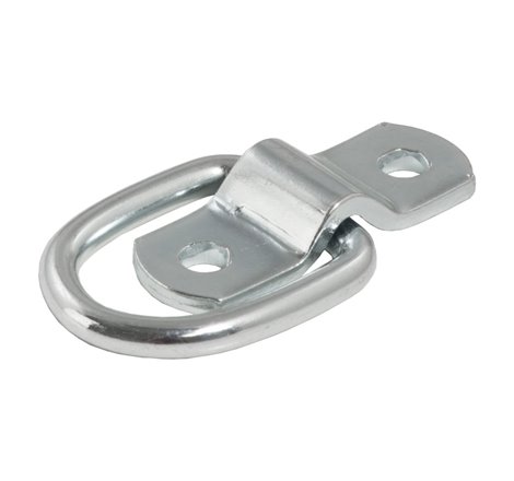 Curt 1in x 1-1/4in Surface-Mounted Tie-Down D-Ring (1200lbs Clear Zinc)