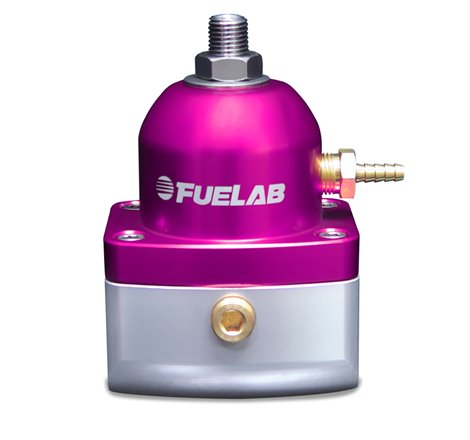 Fuelab 515 Carb Adjustable FPR Large Seat 1-3 PSI (2) -10AN In (1) -6AN Return - Purple
