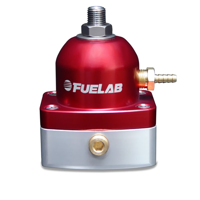 Fuelab 525 Carb Adjustable FPR In-Line Large Seat 1-3 PSI (1) -6AN In (1) -6AN Return - Red