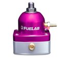 Fuelab 525 EFI Adjustable FPR In-Line Large Seat 25-90 PSI (1) -6AN In (1) -6AN Return - Purple
