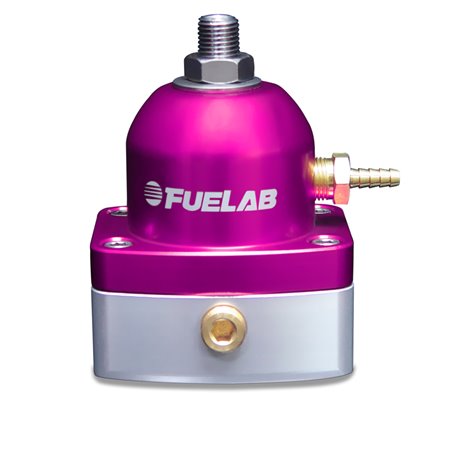 Fuelab 525 EFI Adjustable FPR In-Line Large Seat 25-90 PSI (1) -6AN In (1) -6AN Return - Purple