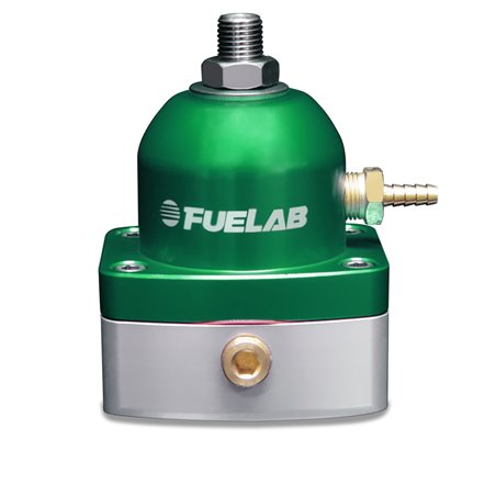 Fuelab 525 EFI Adjustable FPR In-Line Large Seat 25-90 PSI (1) -6AN In (1) -6AN Return - Green