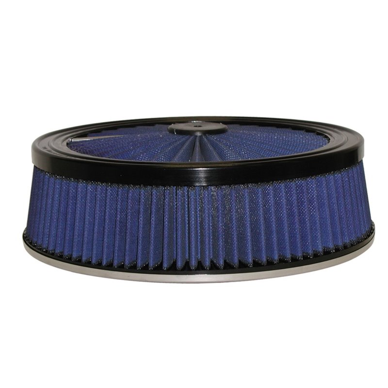 aFe MagnumFLOW Air Filters Round Racing P5R A/F TOP Racer 14D x 4H (Blk/Blue)