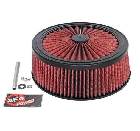 aFe MagnumFLOW Air Filters Round Racing P5R A/F TOP Racer 14D x 5H (Blk/Red)