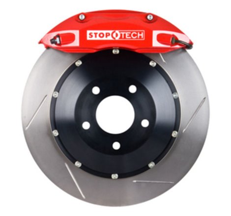 StopTech BBK 02-06 Acura RXS Type S / 02-04 Honda Civic Type R Red Calipers Slotted Rotors Pads and