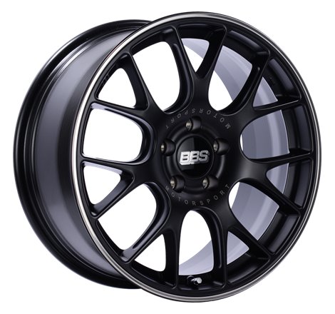 BBS CH-R 18x8.5 5x112 ET47 Satin Black Polished Rim Protector Wheel -82mm PFS/Clip Required