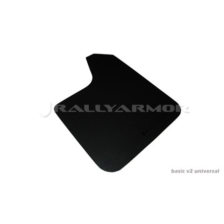 Rally Armor Universal Fit (No Hardware) Basic Black Mud Flap w/ Black Logo