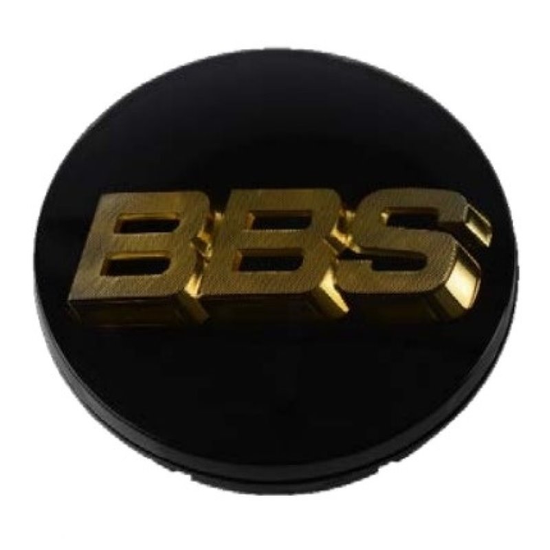 BBS Center Cap 70.6mm Black/Gold (3-tab) (56.24.080)