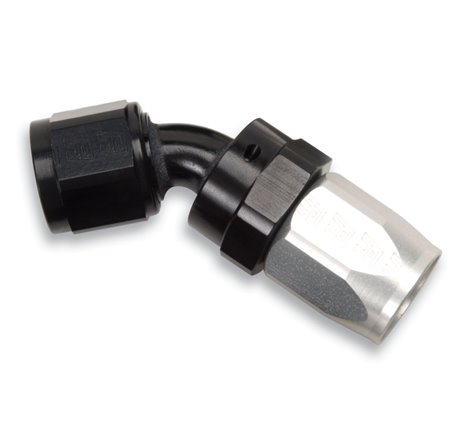 Russell Performance -10 AN Black/Silver 45 Degree Full Flow Swivel Hose End