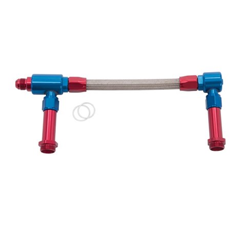Russell Performance -8 AN to -8 AN ProFlex Holley 4150 Dual Inlet Carb Kit (Red/Blue)