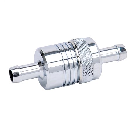 Russell Performance Chrome Street Fuel Filter (3in Length 1-1/8in diameter 3/8in inlet/outlet)