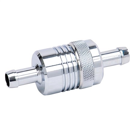 Russell Performance Chrome Street Fuel Filter (3in Length 1-1/8in diameter 3/8in inlet/outlet)