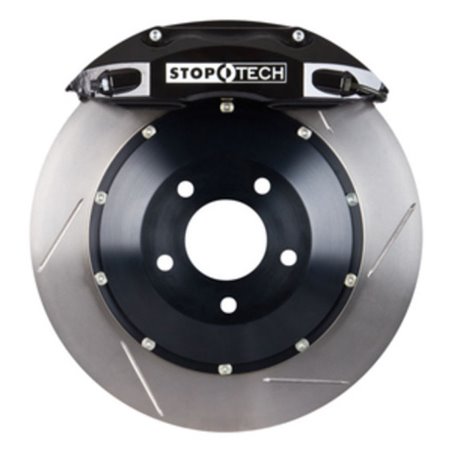 StopTech BBK 05-08 Audi A4 Quattro Front w/ Black ST-40 Calipers Slotted 332x32mm Rotors Pads