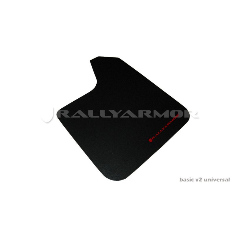 Rally Armor Universal Fit (No Hardware) Basic Black Mud Flap w/ Red Logo